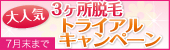 3箇所脱毛トライアルキャンペーン