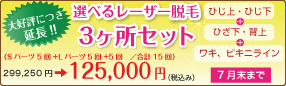 選べるレーザー脱毛3箇所セット