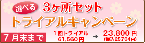 3箇所脱毛トライアルキャンペーン