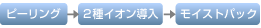 ピーリング+2種イオン導入+モイストパック