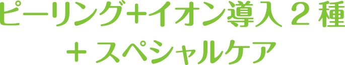 ピーリング＋イオン導入2種+スペシャルケア